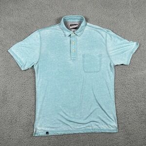 Johnnie-O Hangin' Out Light Blue Men's Short Sleeve Polo Small‎